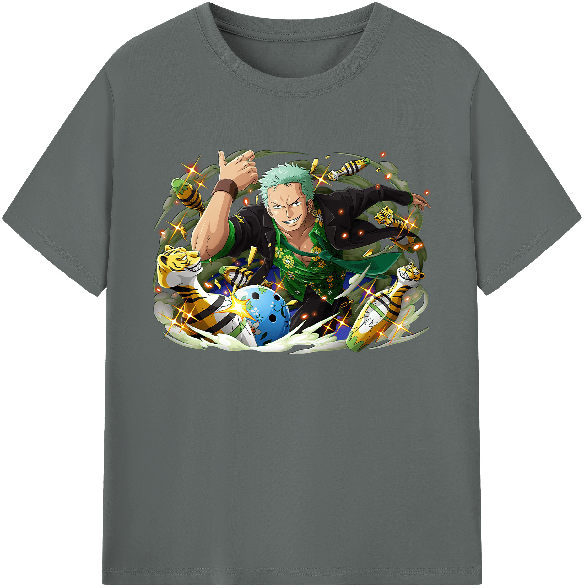 ワンピース ロロノア・ゾロ ONE PIECE Roronoa Zoro 綿100％ メンズ半袖Tシャツ｜肌触りやわらか＆通気性